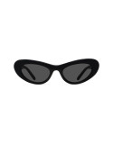 Slim Black Oval Sunglasses