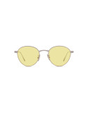 Slim Silver Round Sunglasses