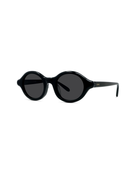 Slim Black Round Sunglasses