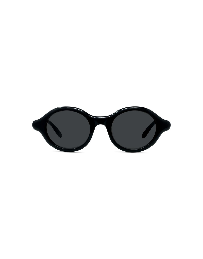 Slim Black Round Sunglasses