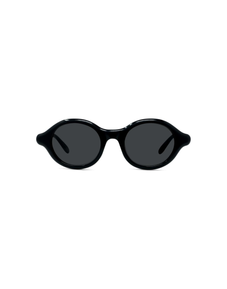 Slim Black Round Sunglasses