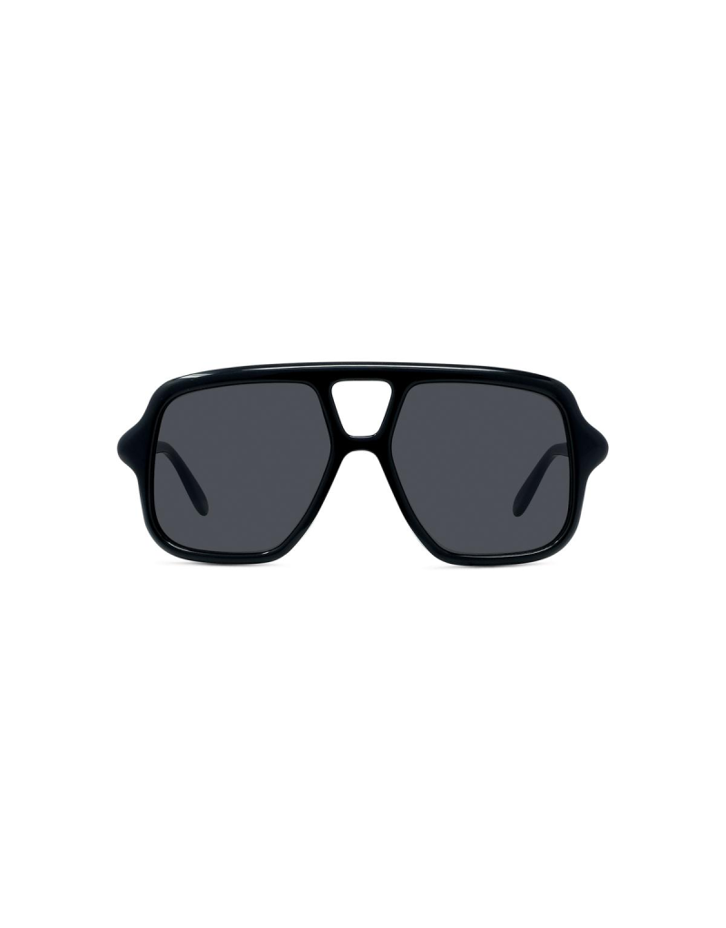 Slim Black Rectangular Sunglasses