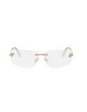 Fendi First Crystal Rose Geometric Eyeglasses
