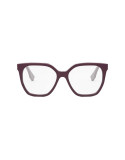 Lettering Red Geometric Eyeglasses