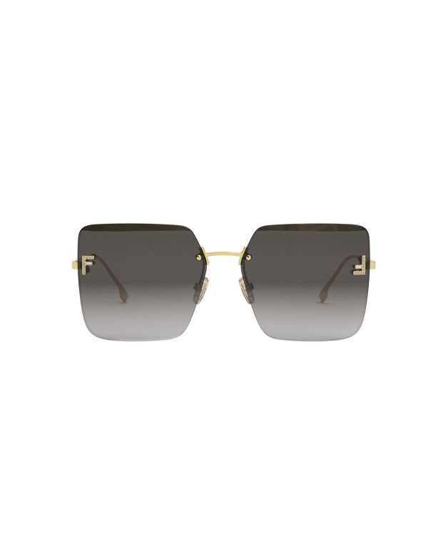 Fendi First Crystal Endura Gold Geometric Sunglasses online da Ottica Ricci