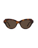 Slim Havana Geometric Sunglasses