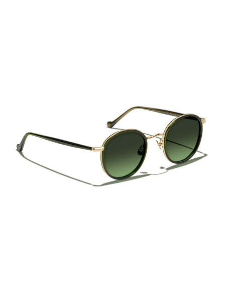 Occhiali sole Moscot ZEV SUN dark green gold fade online da Ottica Ricci