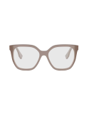 Fendi Lettering Brown Geometric Eyeglasses