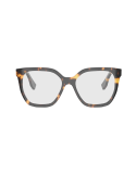 Fendi Lettering Havana Geometric Eyeglasses