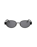 Metal Triomphe Black Oval Sunglasses