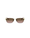 Tubogas Gold Rectangular Sunglasses
